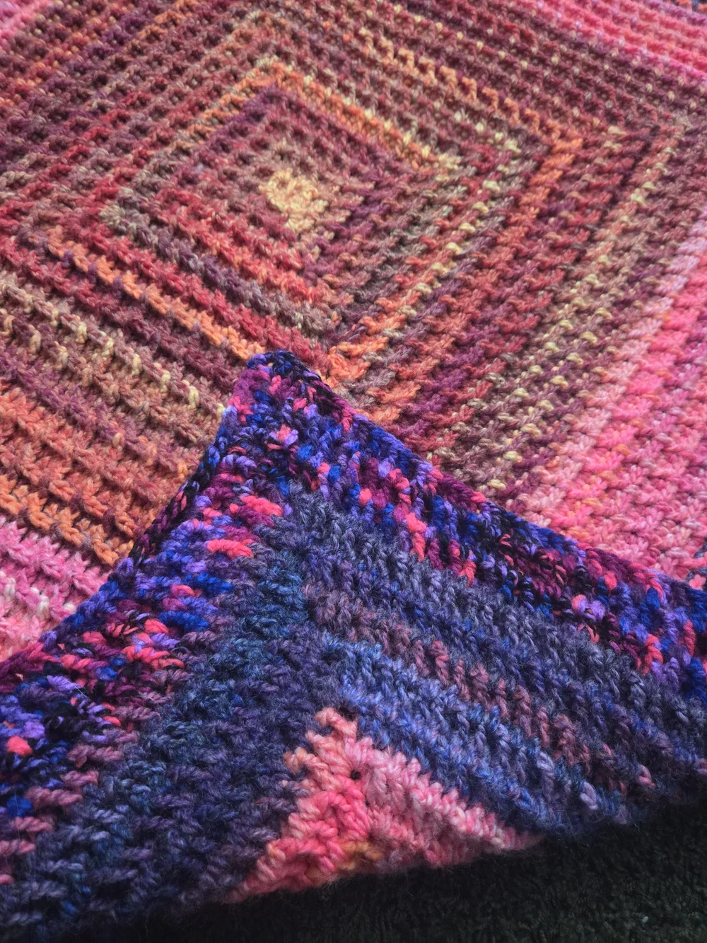 Handmade Crochet Waffle Stitched Lap Blanket - 44x44in
